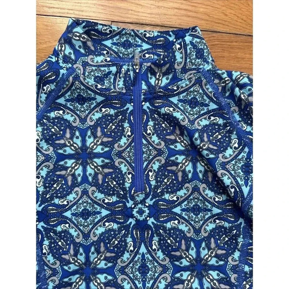 Coolibar UPF 50+ Long Sleeve Freestyle Shirt/Rash Guard 3/4 Zip Blue Size XS - Picture 3 of 7